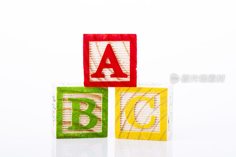 木制字母表玩具积木- ABC